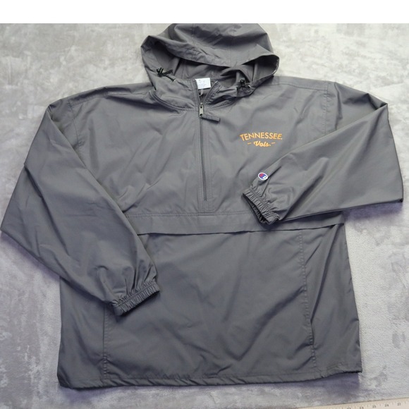 Champion Other - University of Tennessee Vols Windbreaker Men's XL Grey 1/4 Zip Jacket Hooded